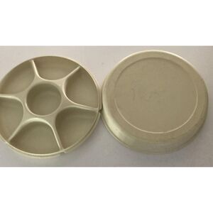 Vintage Tupperware Divided Party Tray is a large, round bowl with more than 5